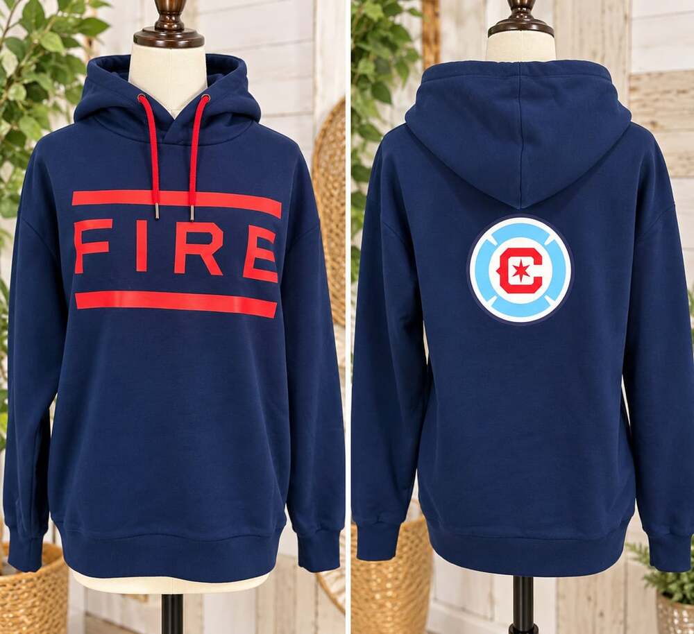 Stadium Essentials Chicago Fire FC Size M Hoodie Navy Blue MLS Road Game